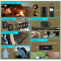 Kit de survie 251 pièces, équipement de survie d'urgence, trousse de premiers soins avec sac, essentiels de camping pour les tremblements de terre, la randonnée et les activités de plein air