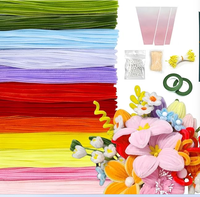 Kit de matériaux DIY pour tiges torsadées, série de couleurs macaron, tiges torsadées à motifs, kit de matériaux pour bouquets, couleurs bonbon