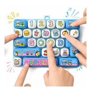 Alphabet Button Sensory Fidget Toy Portable Keyboard Stress Relief Clicker With 26 <b>Key</b> Layout Bag Pendant For Children - Product Image 5