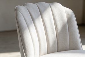 Modern Fabric Swivel Dining <strong>Chair</strong> <strong>Scalloped</strong> Backrest Integrated Cone-Shaped Swivel Base Durable Sponge Filling Metal Room <strong>Chair</strong> - Product Image 5