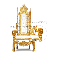 Chaises royales françaises à dossier haut bon marché pour mariage, trône de roi