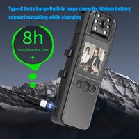 Caméra corporelle HD 1080P 2MP avec écran de 1,3 pouce, capteur CMOS, vision nocturne, grand angle 180°, stockage MicroSD, vidéo portable