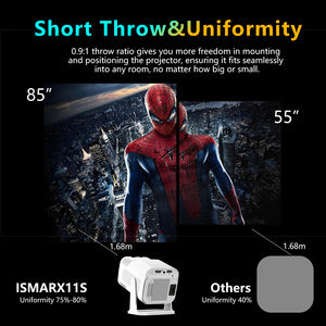 ポータブルプロジェクターHY320miniデュアルWifi 6屋外ワイヤレスポータブルプロジェクターAndroid 13スマートミニホームシアタービーマー - Product Image 3