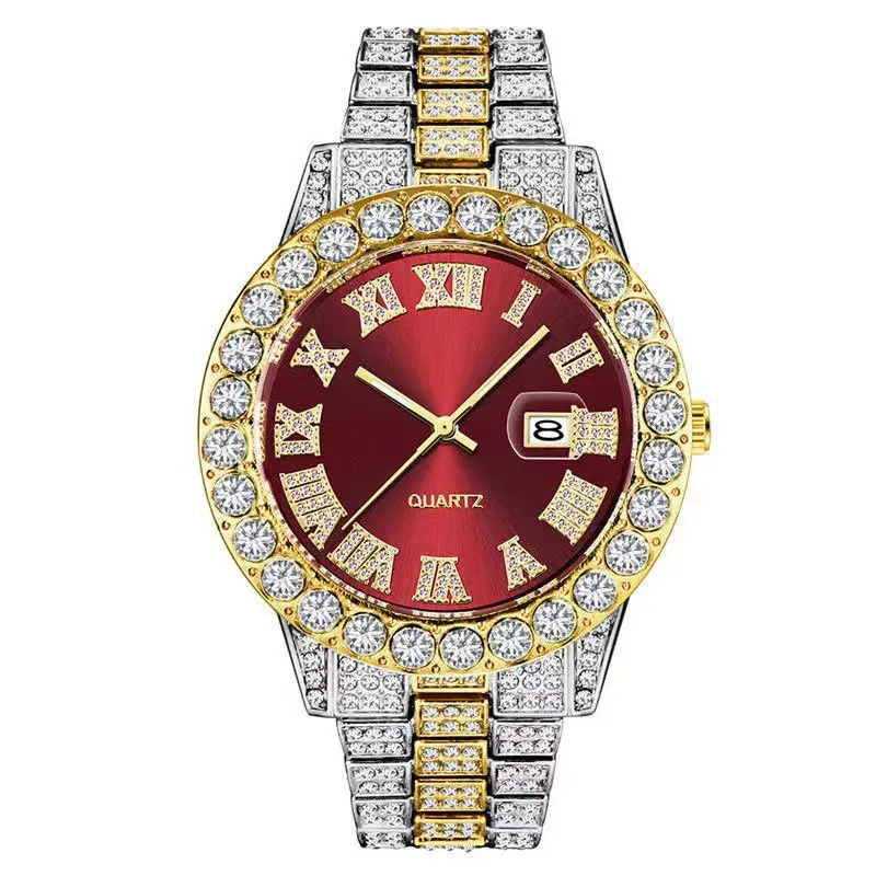 Cheap Men Watches Fashion Iced Out Diamond Quartz Wristwatch New Arrival Watch