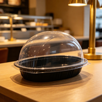 Boîte d'emballage sous blister noire de qualité alimentaire, taille personnalisée pour pâtisseries, pâtisseries occidentales, boulangeries, emballage à emporter