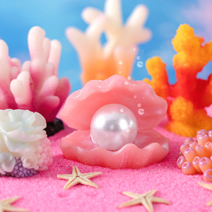 Miniatures de sirènes en résine mignonnes pour décorations de paysages marins en aquarium, petites breloques en forme de coquillages de sirènes, accessoires de bricolage - Product Image 3