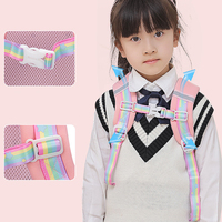 Sac à dos en néoprène 2-en-1 tendance avec design étanche et motif dessin animé mignon, ceinture à coussin d'air zippée, pour filles de maternelle et activités de plein air