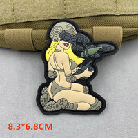 Mili Style PVC caoutchouc tactique moral Badge Patch Sexy fille arme Badge pour Velcro brassard accessoires Stock aimant