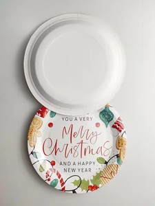 Set di Stoviglie Usa e Getta con Design Natalizio, Piatti di Carta per Feste Familiari, Decorazioni per la Tavola Natalizia - Product Image 2