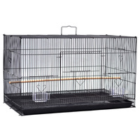 Cage à oiseaux pliable en métal, grande cage rectangulaire pour l'élevage, enclos intérieur pour animaux de compagnie avec fermeture à poussoir