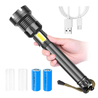 Lampe torche LED 2022, dernière génération, super lumineuse, 100 000 lumens, perles LED exclusives, double couleur, lumière latérale COB, rechargeable.