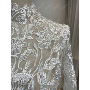 Vente en gros de boléro de <span class=keywords><strong>mariage</strong></span> à encolure haute et à manches longues avec appliques sexy et paillettes haut en <span class=keywords><strong>dentelle</strong></span> élégant - Product Image 5