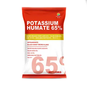 98% NPK potasium Humate larut dalam air Flake organik pupuk kaya akan asam Humic untuk pertanian