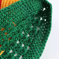 Chapeau Kufi tendance, bonnet en crochet, bonnet polyvalent en polyester multicolore, bonnets de prière musulmans tricotés à la main