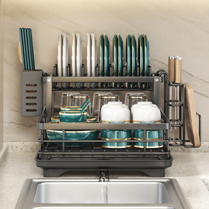 Vente Flash Support d'Égouttage Ménager Égouttoir de Cuisine pour Plan de Travail Range-Vaisselle Bols Assiettes Couverts Organisateur Direct Usine - Product Image 3