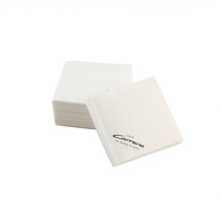 Serviettes en papier Airlaid blanches écologiques absorbantes à 4 plis personnalisées en sachet pour café, bar, restaurant, hôtel