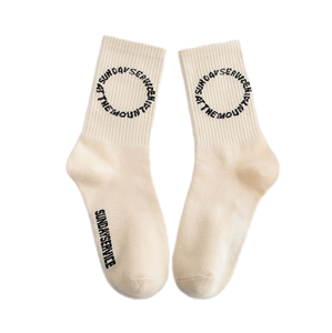 Chaussettes décontractées pour hommes, 100 % coton, anti-bactériennes, tricotées jacquard, amusantes, sportives, imprimées en 3D, avec revers/embout personnalisés - Product Image 1