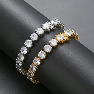 8Mm Single-row <b>Bracelet</b>, <b>Copper</b> Micro-inlaid Zircon Hip-hop <b>Bracelet</b>. Tanjing Fashion Lijing Necklace - Product Image 5