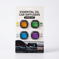 Lot de 4 diffuseurs modernes en plastique solide pour grille d'aération de voiture - Désodorisant liquide pour voiture aux huiles essentielles, senteurs personnalisées, OEM