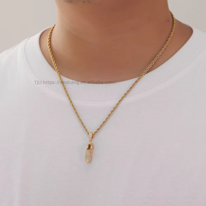 sneaker pendant, hip-hop <b>copper</b> zircon necklace, couple sneaker pendant. - Product Image 4