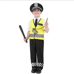 Cheap Promotional Halloween Clothes Career Day Costumes For Kids Boy Traffic Police Costumes