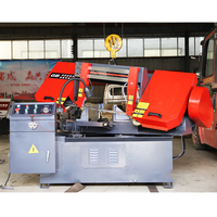 Scie à ruban automatique rouge GB4028 4,0 kW pour la découpe de barres d'armature, tubes carrés et barres métalliques, diamètre de coupe 280 mm, style ciseaux