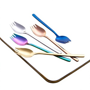 Cuchara-Tenedor de Titanio para Aperitivos y Postres, Juego de Cuchara y Tenedor 2 en 1 de Acero Inoxidable para Ensaladas - Product Image 3