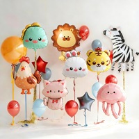 Ballons en aluminium Bln en forme d'animaux de dessin animé pour la décoration de fêtes d'anniversaire, pour enfants, garçons, filles, fournitures scolaires en gros