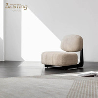 Fauteuil moderne de luxe pour salon fauteuil de loisirs créatif et décontracté en tissu d'agneau blanc pour la maison et l'hôtel