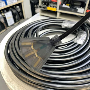 3 Steckdose Nema Außen verlängerung kabel 12/3 SJTW Multiple Black 3-poliger 13-Ampere-Kabelverlängerung mit Licht - Product Image 6