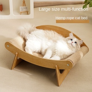 Venta al por mayor de fábrica, tabla para rascar gatos, diseño de cangrejo, garra de madera, nido de gato con alfombrilla de Sisal transpirable, sofá cama para gatos - Product Image 5