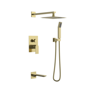 Sistema doccia tidgiugno bilanciamento pressione rubinetto doccia 3 funzioni quadrato con beccuccio vasca a cascata - Product Image 4