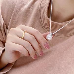 Nuevo Collar de Plata de Ley S925 con Colgante en Forma de Serpiente, Cuentas de Oro Natural de 12-13 mm, Collares de Perlas a la Moda, Caja de Regalo Plateada - Product Image 1