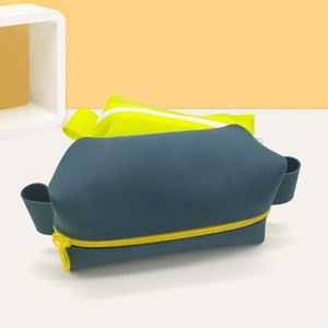 Custom Logo Waterproof Silicone Makeup Cosmetic <b>Bag</b> <b>Women</b> Rectangle <b>Toiletry</b> Zipper Travel Pouch Cute Fashionable Fancy Design - Product Image 2