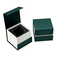 Boîte rigide magnétique vert émeraude de luxe sur mesure avec insert en mousse pour cosmétiques et parfums, à rabat, vente directe usine, portable et écologique