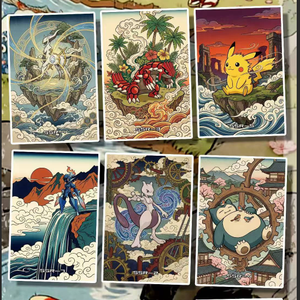 DL Pokémon Stile Ukiyo-e Tavola Artistica in Acrilico Anime Giapponese Pikachu Shikishi Decorazione Murale da Collezione Regalo per Fan Casa Ufficio - Product Image 6