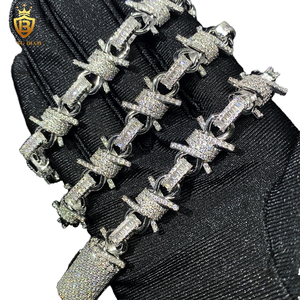 Sparkling Carat 925 Sterling Silver Plated Custom Men's Hiphop Moissanite Cross Necklace Iced Flower Link <b>Chain</b> <b>Rapper</b> Jewellery - Product Image 1