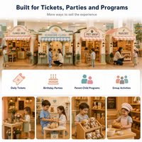 Maison de jeu intérieure commerciale avec comptoirs et étagères, conforme aux normes d'exportation, pour centre de divertissement familial