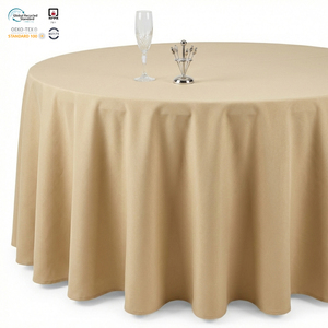 Elegante Mantel de Poliéster Tejido Personalizable y Reutilizable para Bodas, Redondo de 132 Pulgadas, Resistente a las Manchas, Ecológico e Impermeable - Product Image 1