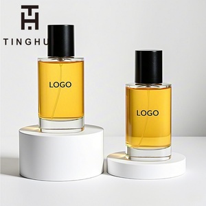 Custom High Quality 30ml 50ml 100ml Flat Glass Perfume <b>Bottles</b> with <b>Dropper</b> Sealing for Women's Fragrance - Product Image 2