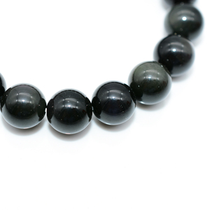 All'ingrosso braccialetto di ossidiana nero naturale per le donne e gli uomini rotondi 4/6/8/10/12/14/16mm <span class=keywords><strong>perline</strong></span> di pietra gioielli da sposa - Product Image 3