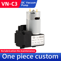Pompe à vide à diaphragme miniature VN-C3 12W 12L/min -80kPa 12V 24V DC, petite pompe électrique d'aspiration d'air avec plaque de montage