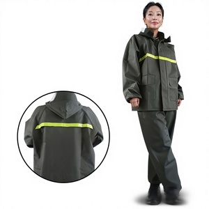 Ensemble imperméable et pantalon <span class=keywords><strong>de</strong></span> <span class=keywords><strong>pluie</strong></span> en PVC, épaissi, protection contre les fortes pluies, pièces séparées, homme XL, style occidental, pour le cyclisme, le travail en extérieur - Product Image 1