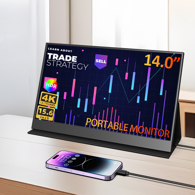 1080P IPS Touch Screen Foldable 14 Inch Laptop Dual Monitor Extender Trading Station Portable Monitor for Office