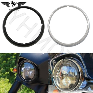 Cubierta de anillo de faro delantero de 7 "para motocicleta, embellecedor de borde para <span class=keywords><strong>Harley</strong></span> <span class=keywords><strong>Davidson</strong></span> Touring Road King <span class=keywords><strong>Electra</strong></span> Street <span class=keywords><strong>Tri</strong></span> <span class=keywords><strong>Glide</strong></span> - Product Image 3