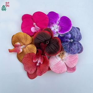 Tête de fleur d'orchidée Phalaenopsis en soie laminée 3D, décoration de mariage, fleur artificielle DIY, décoration intérieure, accessoires de photographie - Product Image 2