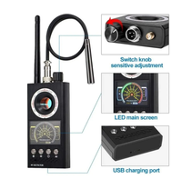 Détecteur de caméra RF sans fil rechargeable, dissimulé, protection de la vie privée, 8000 MHz, anti-espionnage, détecteur de suivi GPS, détecteur d'écoute clandestine