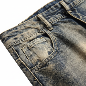 Pantalones vaqueros OEM de diseño personalizado para hombre, estilo callejero con calidad superior cómoda, cintura media, pierna recta, último diseño - Product Image 1