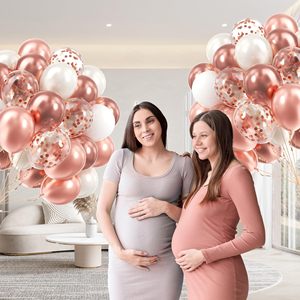 60 ballons en latex blanc nacré et or rose de 12 pouces pour la décoration de fiançailles, de fête prénuptiale, de mariage et d'anniversaire - Product Image 3