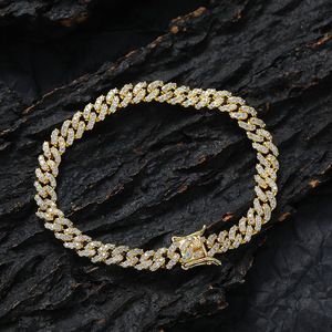 Pulsera Cubana Delgada de 6 mm para Mujer, Pulsera Cubana de Cobre con Incrustaciones de Circonio, con 3 Circonios Collar Lijing de Moda Tanjing - Product Image 2